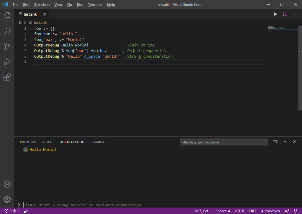 Debug Console Debug Console