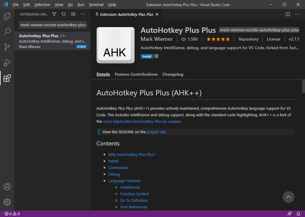 Extension: AutoHotkey Plus Plus Extension: AutoHotkey Plus Plus